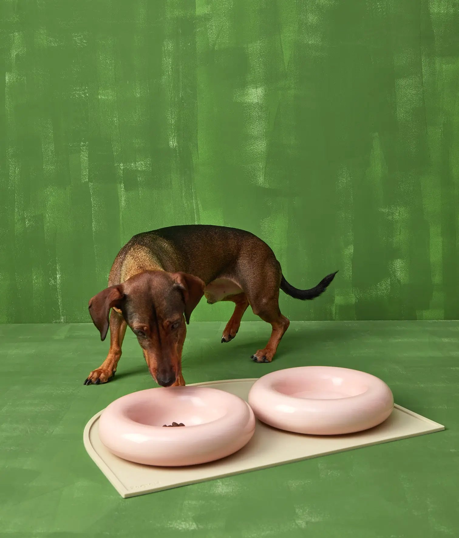 Mangiatoia in ceramica gialla per cane: Rosa / Pequeño