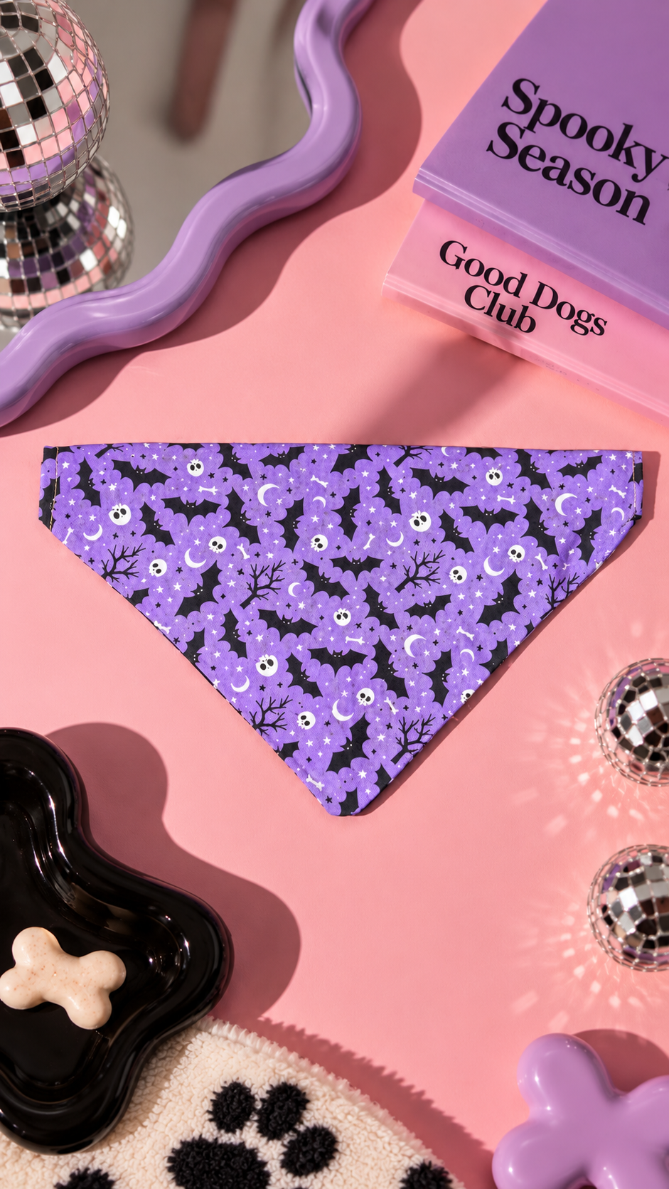 Bandana al Collare 💜 Midnight Bats — viola